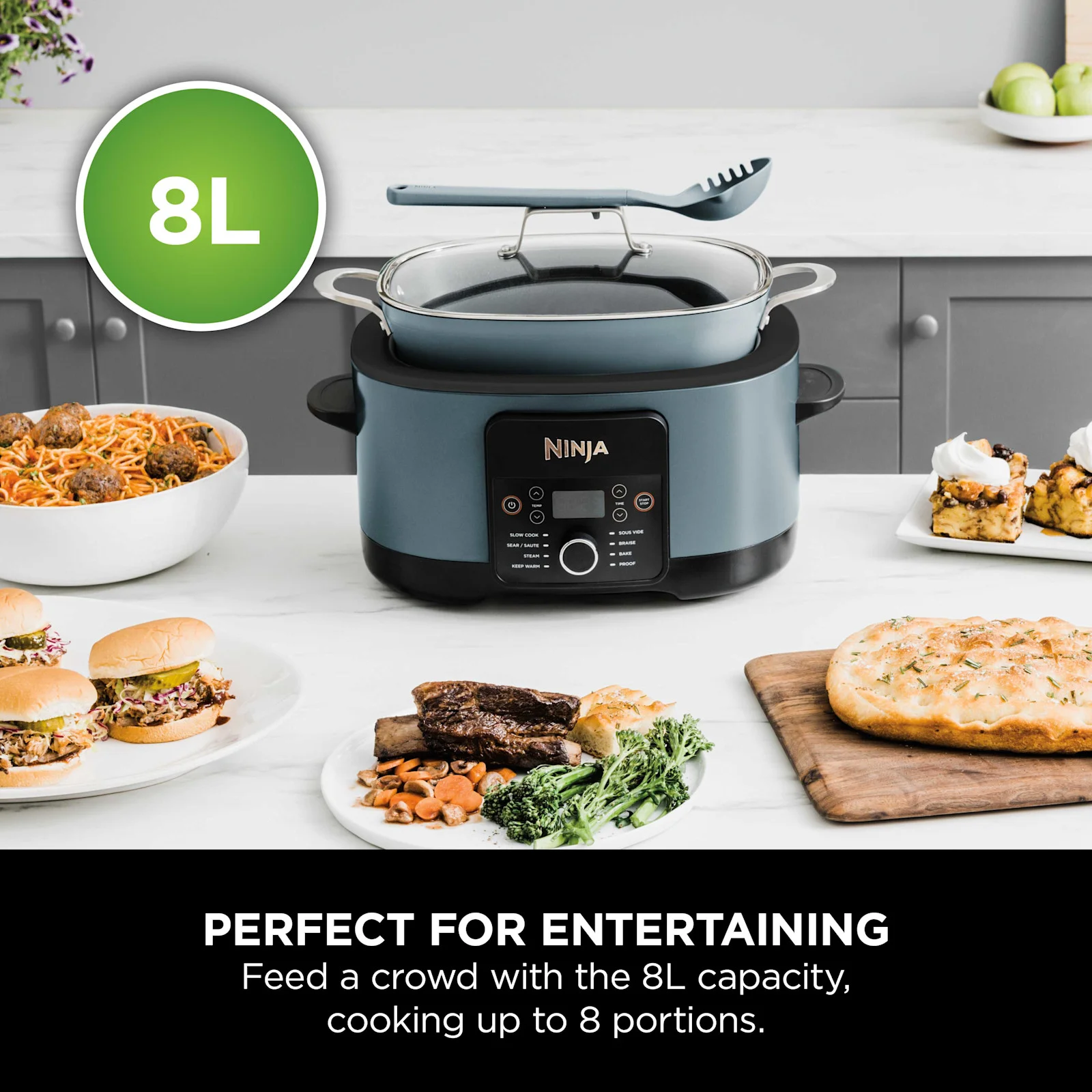Perfect for entertaining, 8L capacity